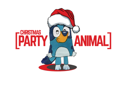 Hand drawn Bluey Christmas Party Animal