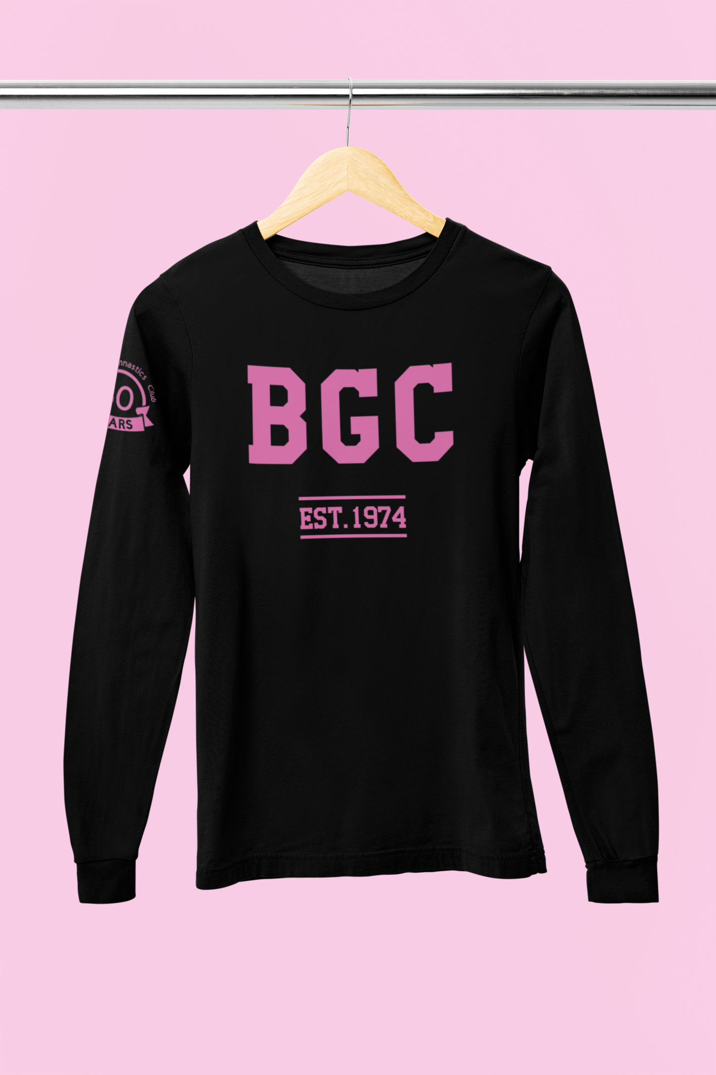 Black Long Sleeve - Pink Lettering