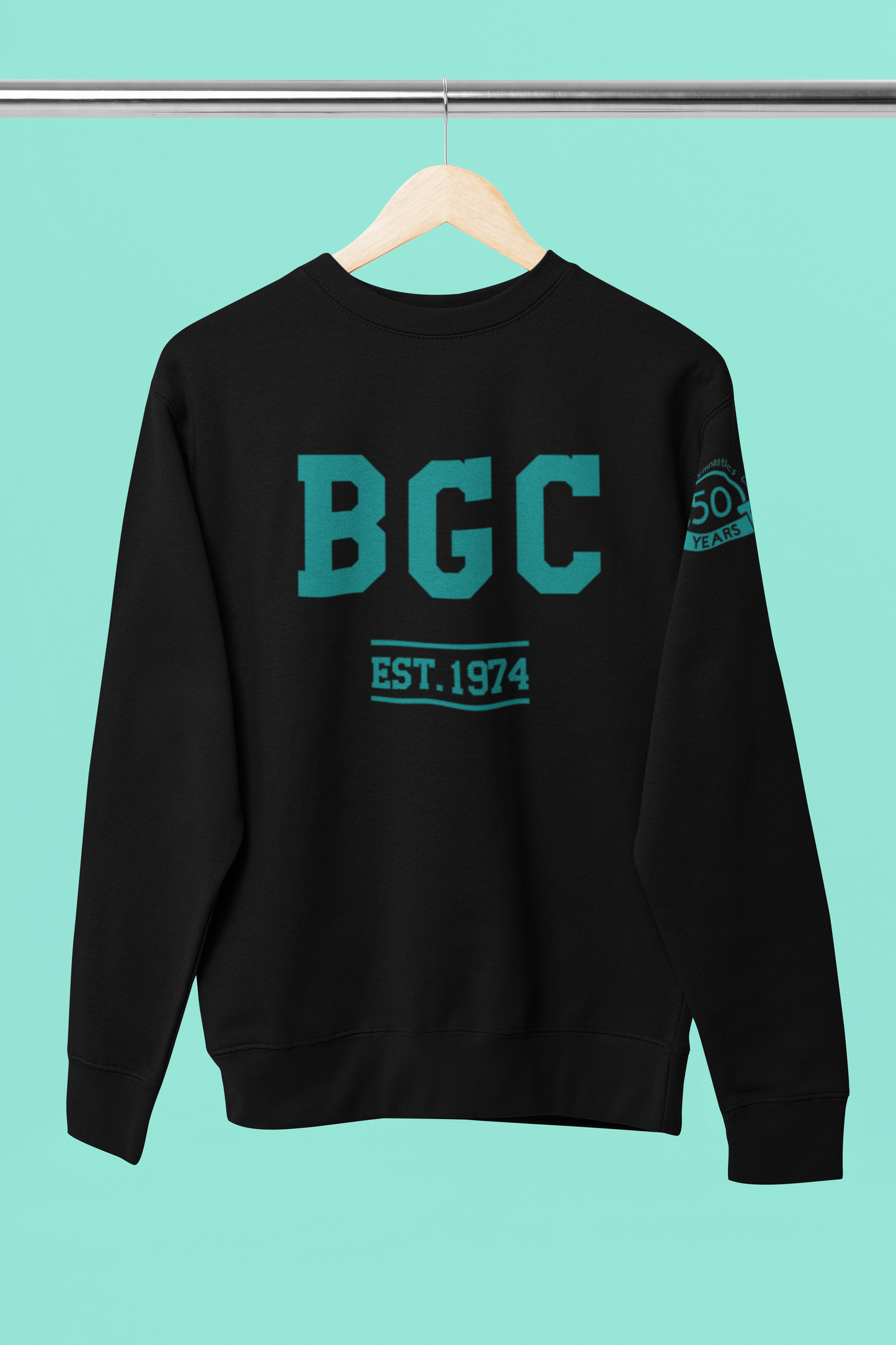 Black Sweatshirt -  Teal lettering