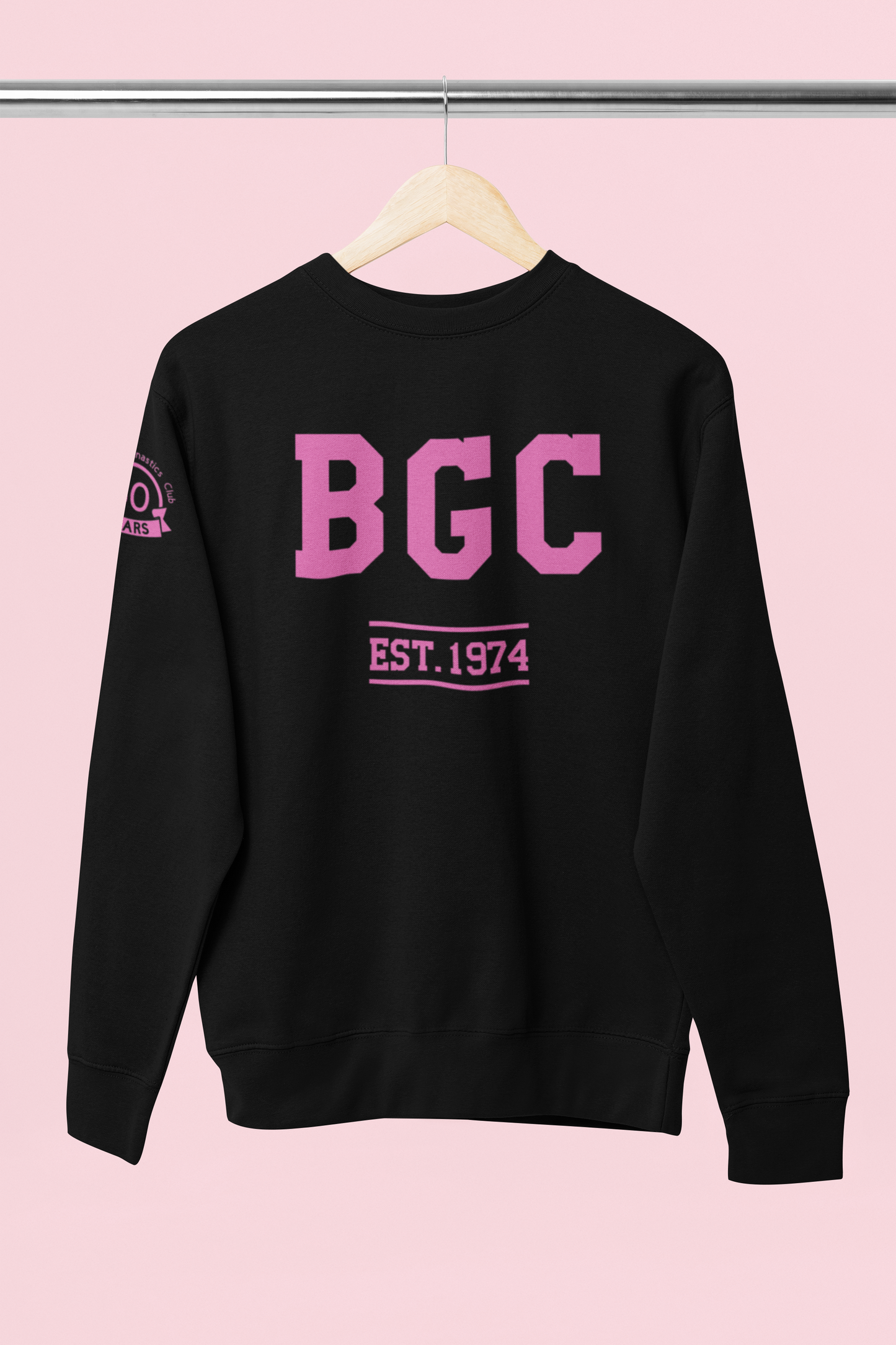 Black Sweatshirt -  Pink lettering