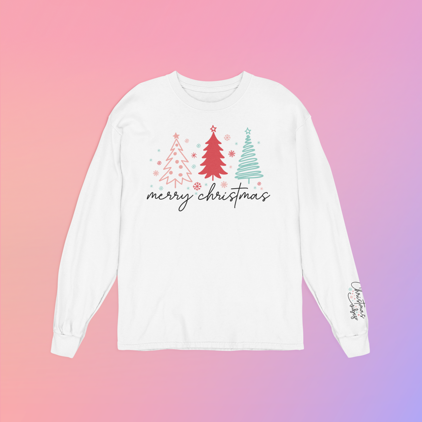 3 Tree Merry Christmas Long Sleeve